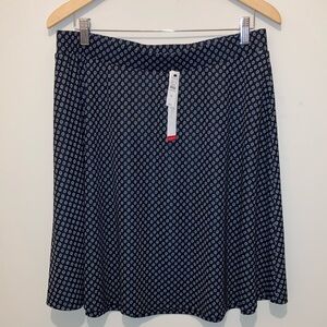 Talbots Jersey Knit. Elegant Black and White Patterned Skirt
